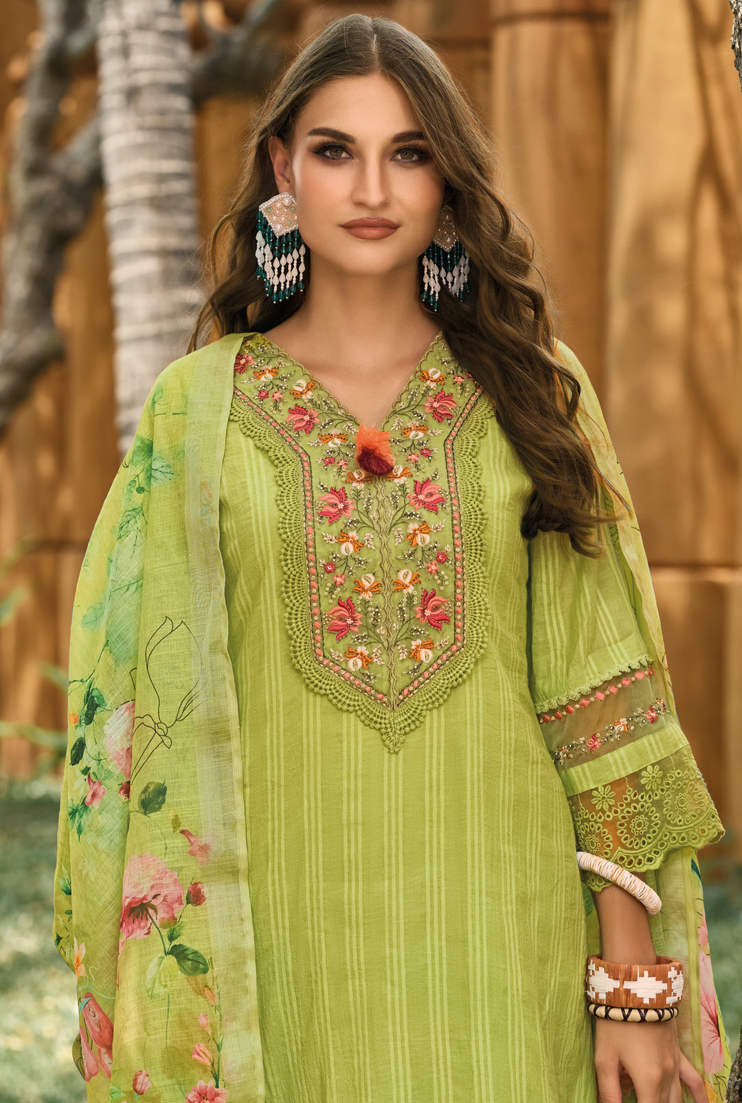 Kina Fern Embroidered Cotton Pakistani Suit Set