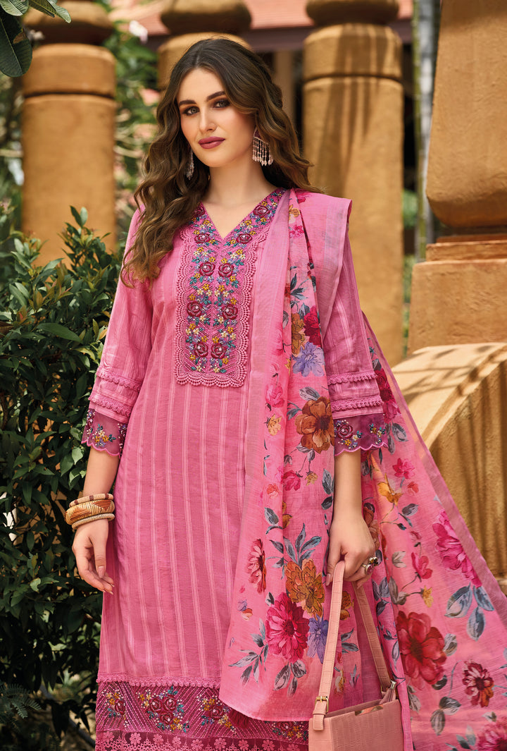 Kina Rose Embroidered Cotton Pakistani Suit Set