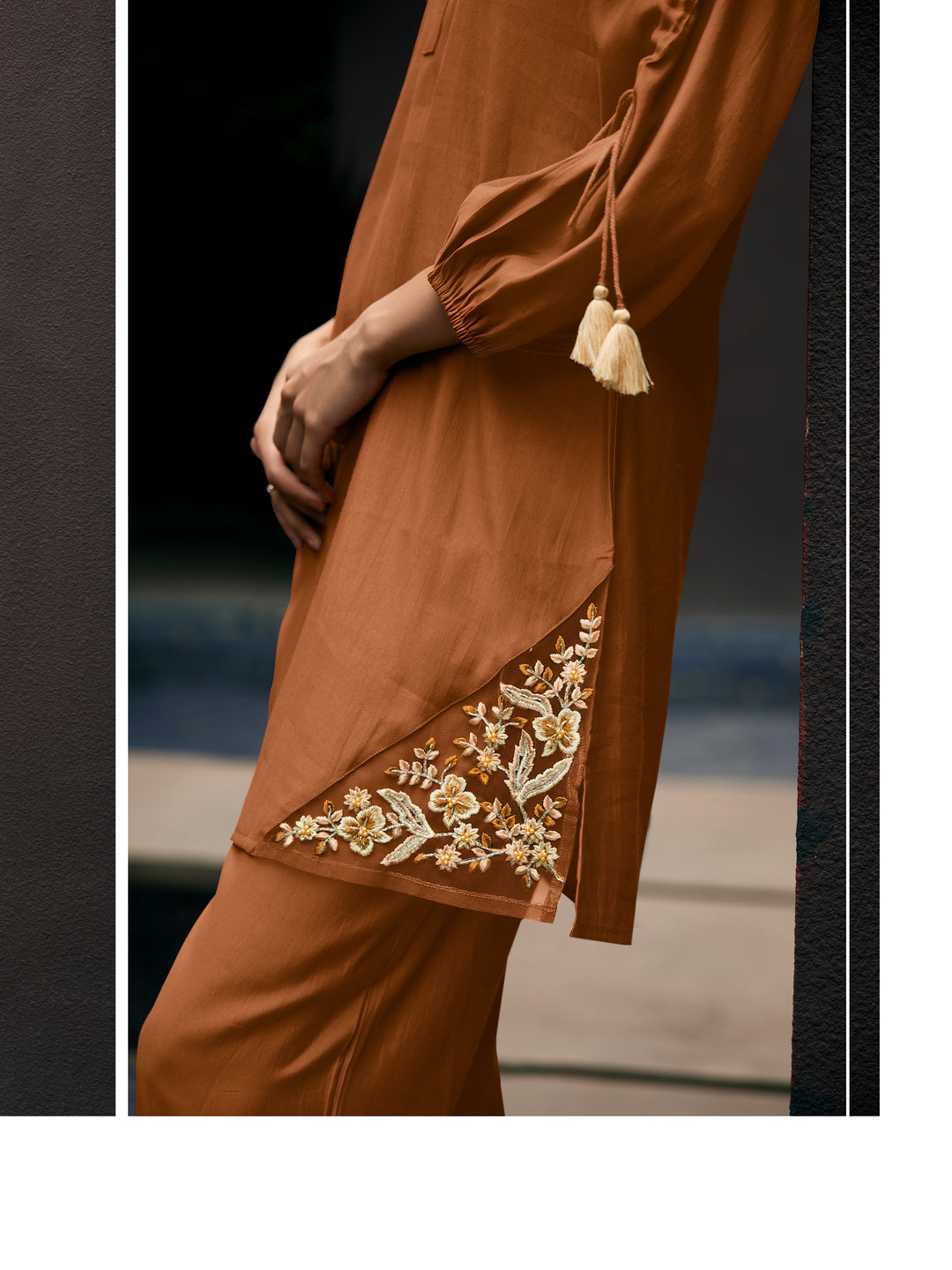 BHUMI BROWN EMBROIDERY CO-ORD SET