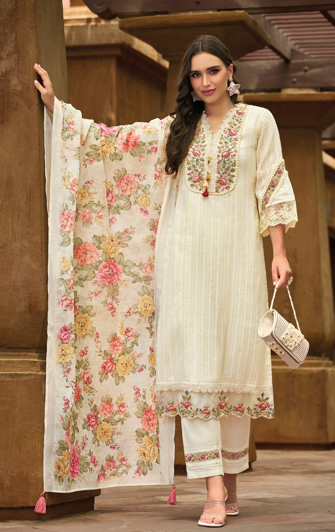 Kina Angel Embroidered Pakistani Cotton Suit Set