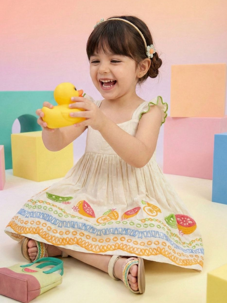Joy fruit embroidery cotton dress  Autumn Lane Clothing