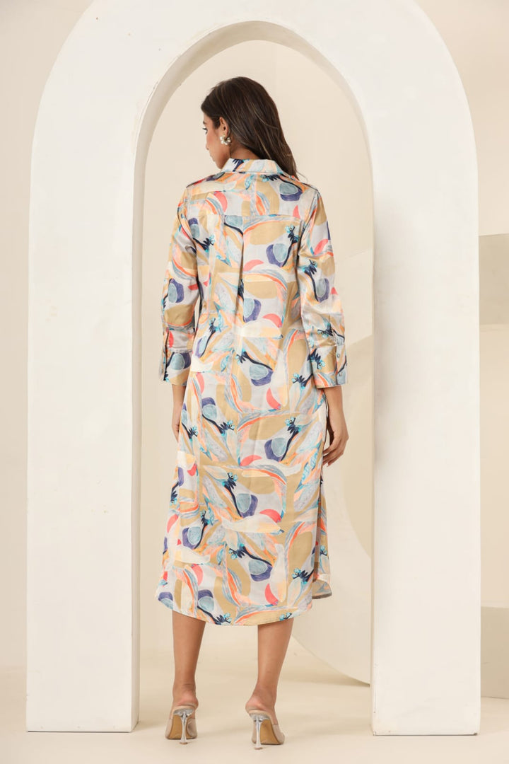 Kismet Beige abstract Dress