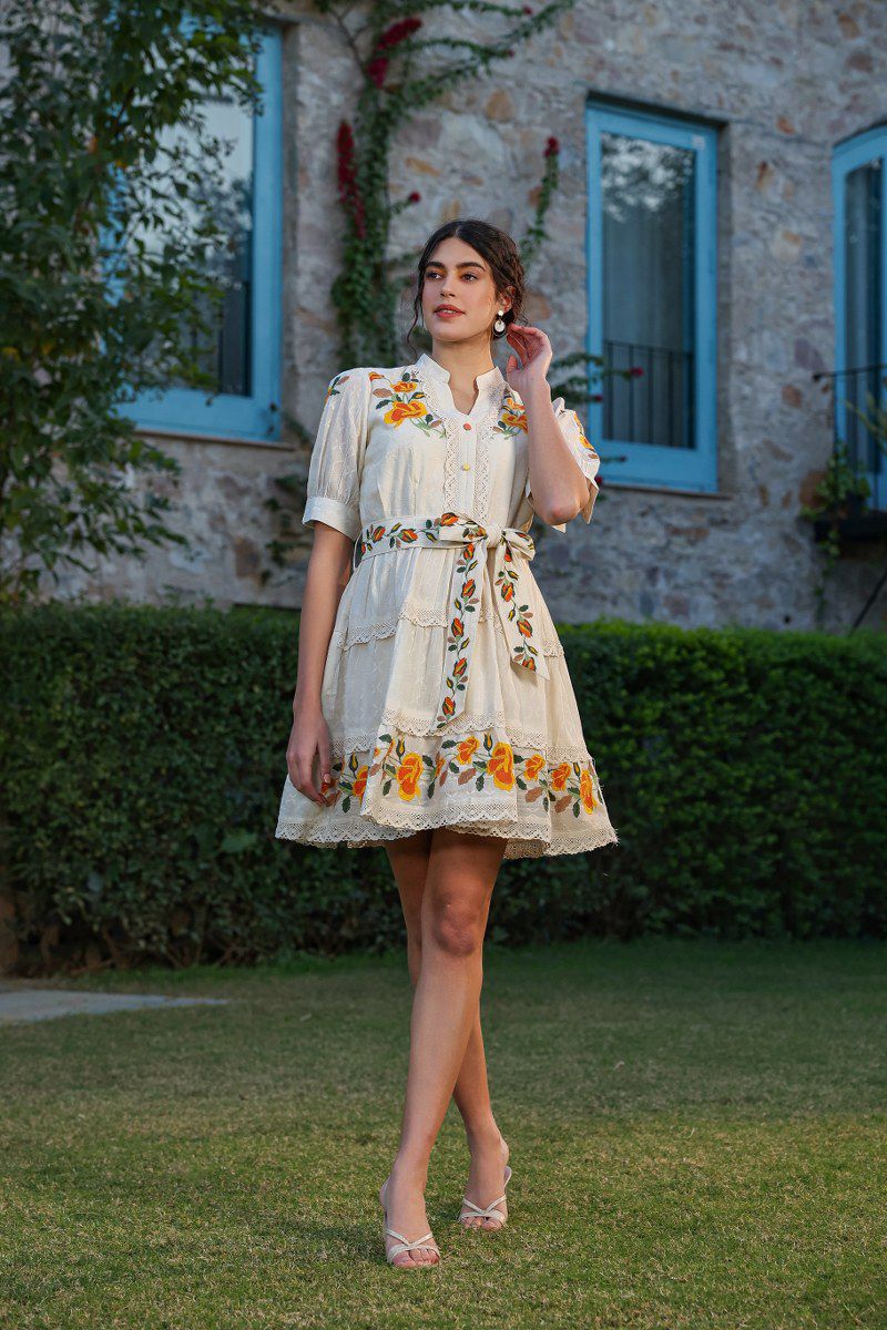 Sam Pearl Marigold Cotton Dress