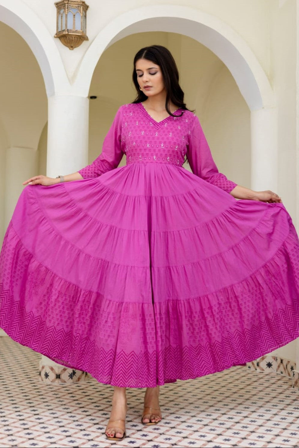 Mahua Hot pink cotton dress – AutumnLane Clothing