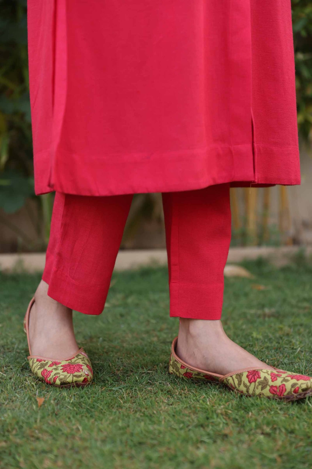 Rubina Red Embroidery Cotton Co-ord Set
