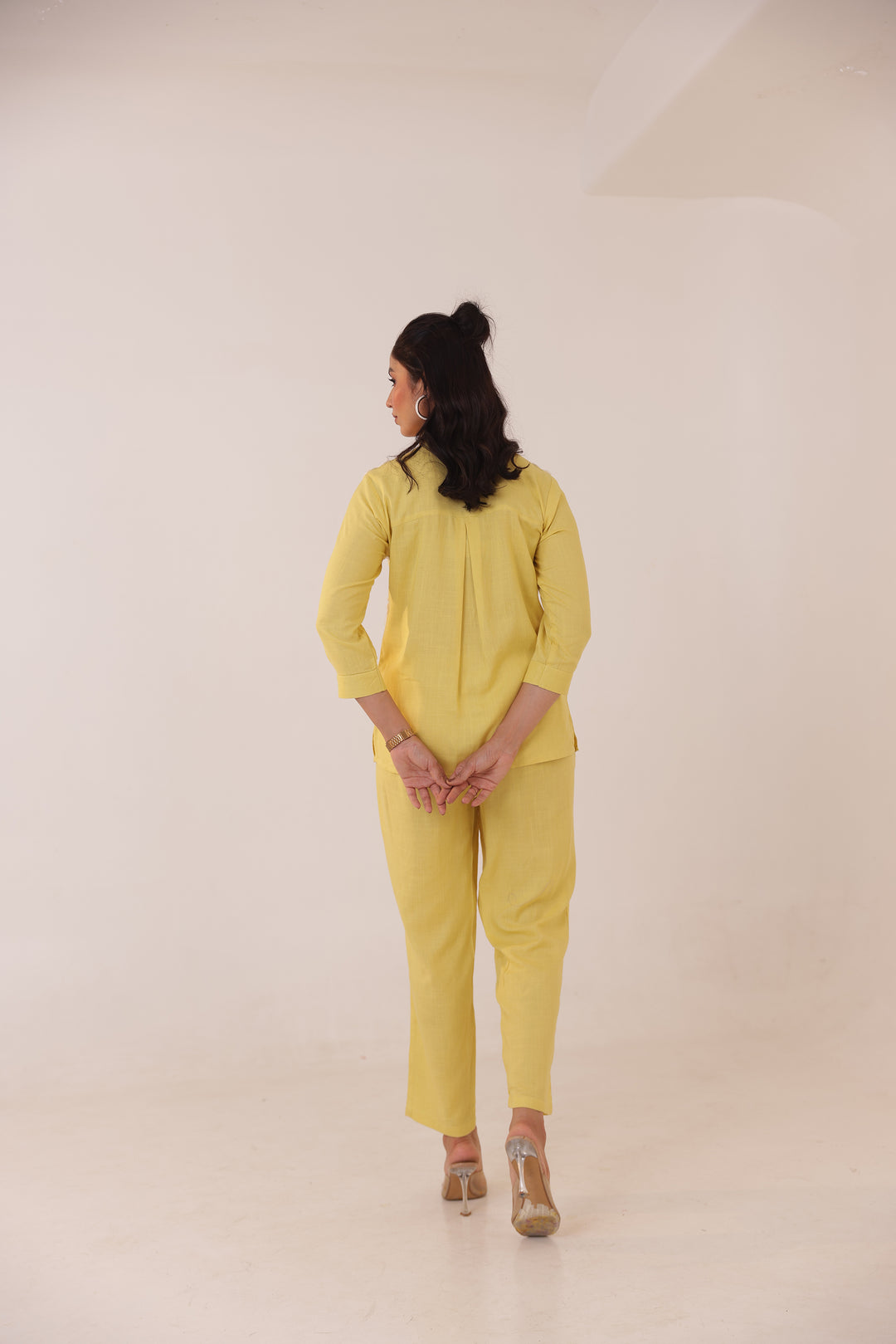 Purna Lemon Cotton Co-ord Set