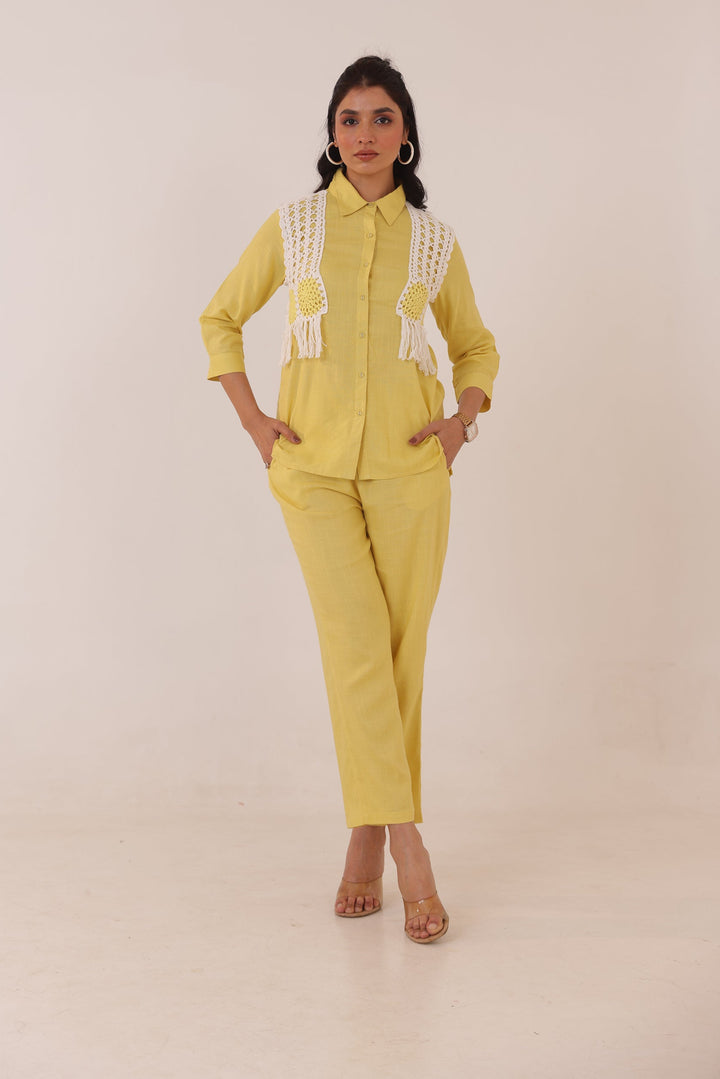 Purna Lemon Cotton Co-ord Set