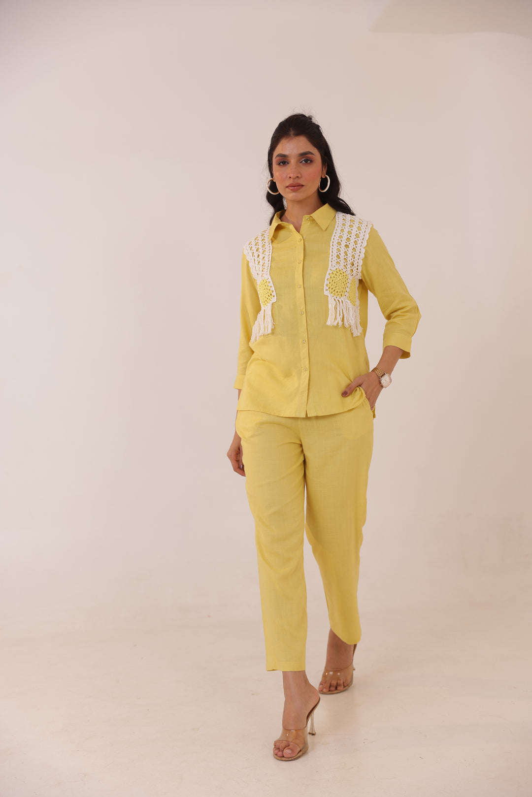 Purna Lemon Cotton Co-ord Set