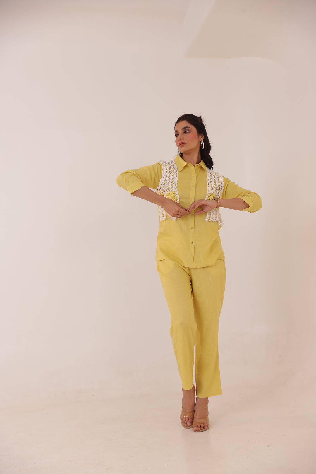 Purna Lemon Cotton Co-ord Set