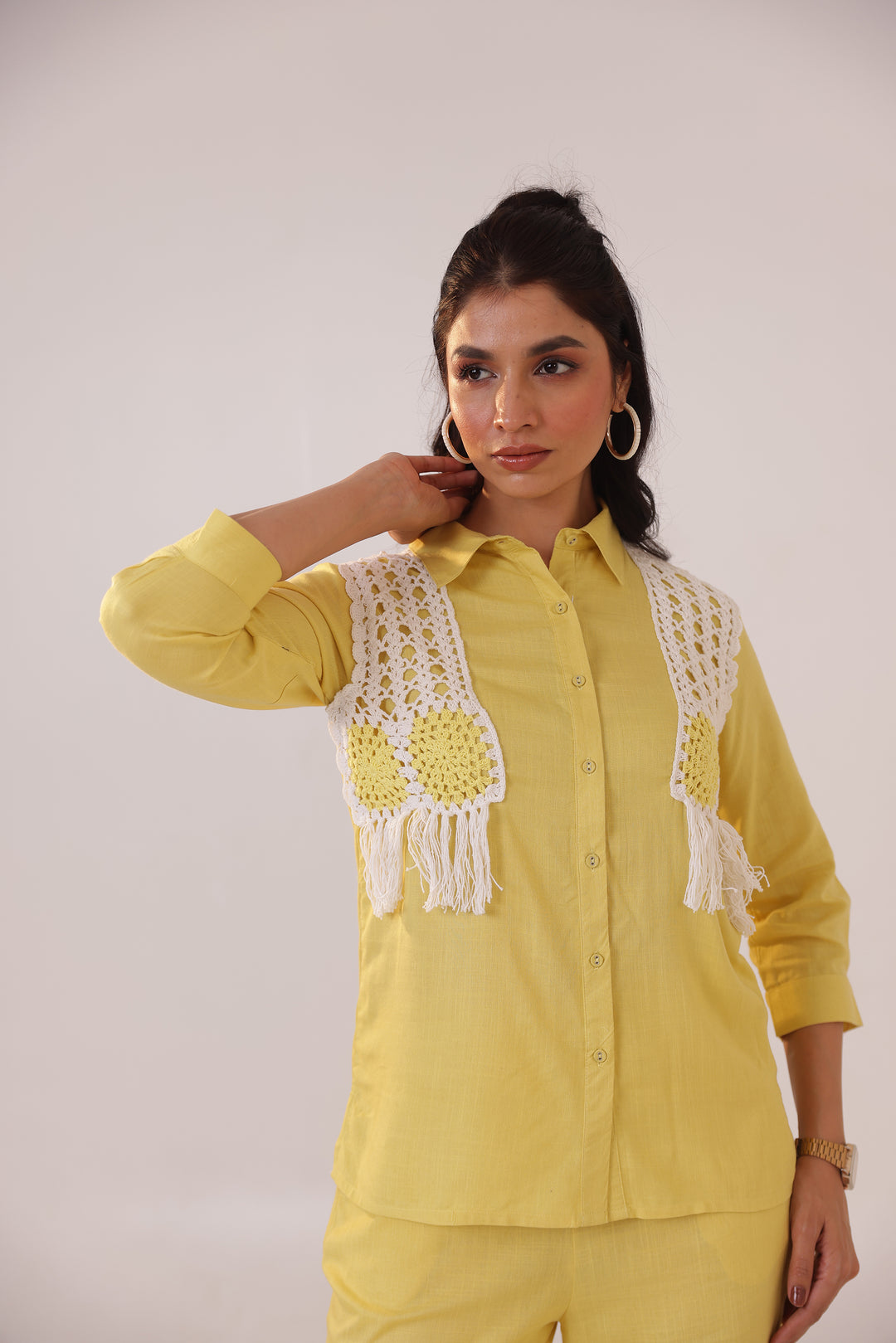 Purna Lemon Cotton Co-ord Set