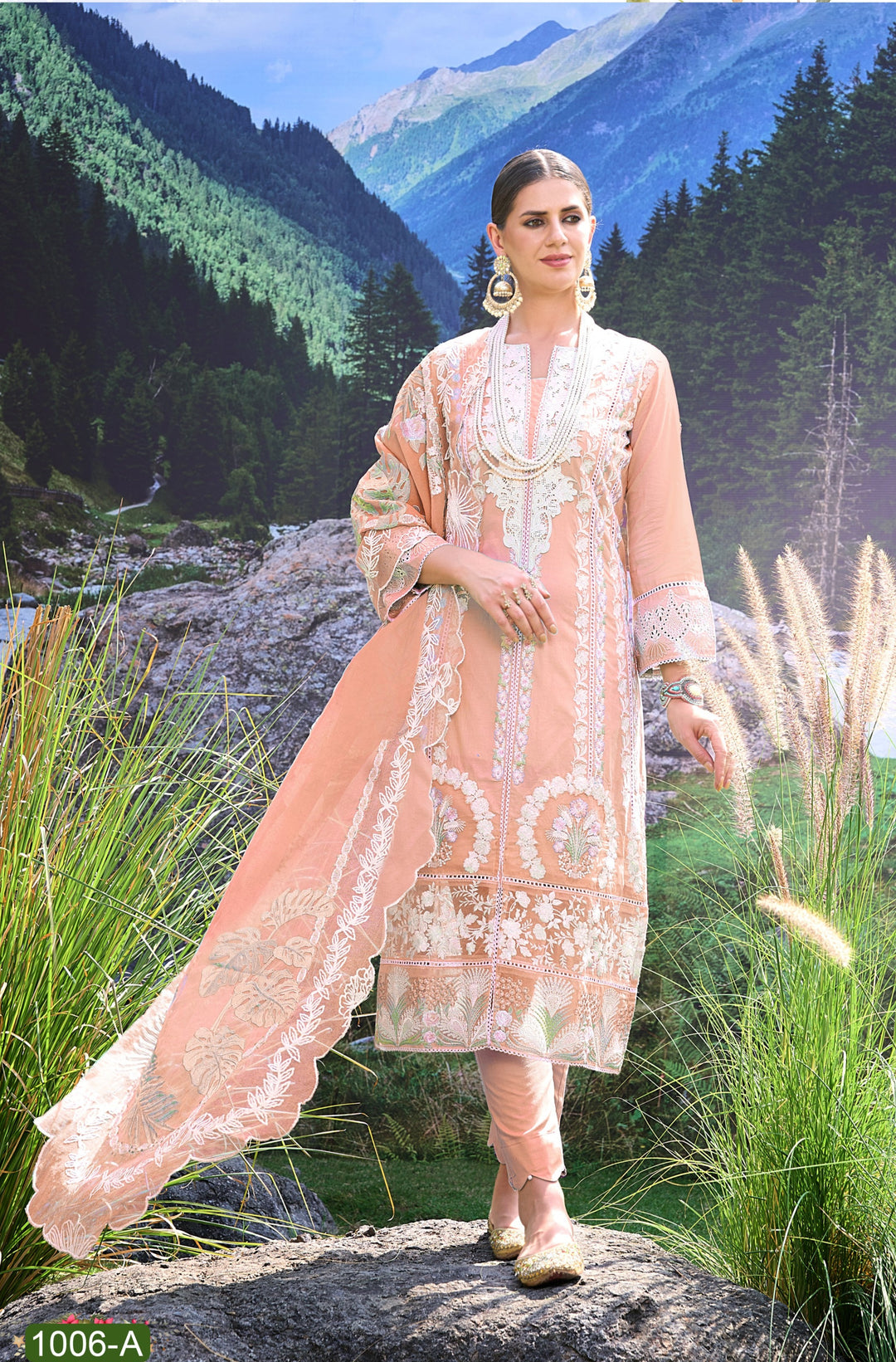 Noori bloom full heavy work premium Pakistani suit set