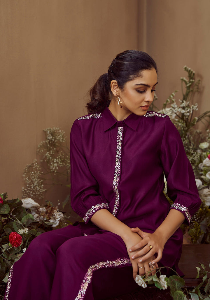 Malini Mulberry Embroidered Co-ord Set