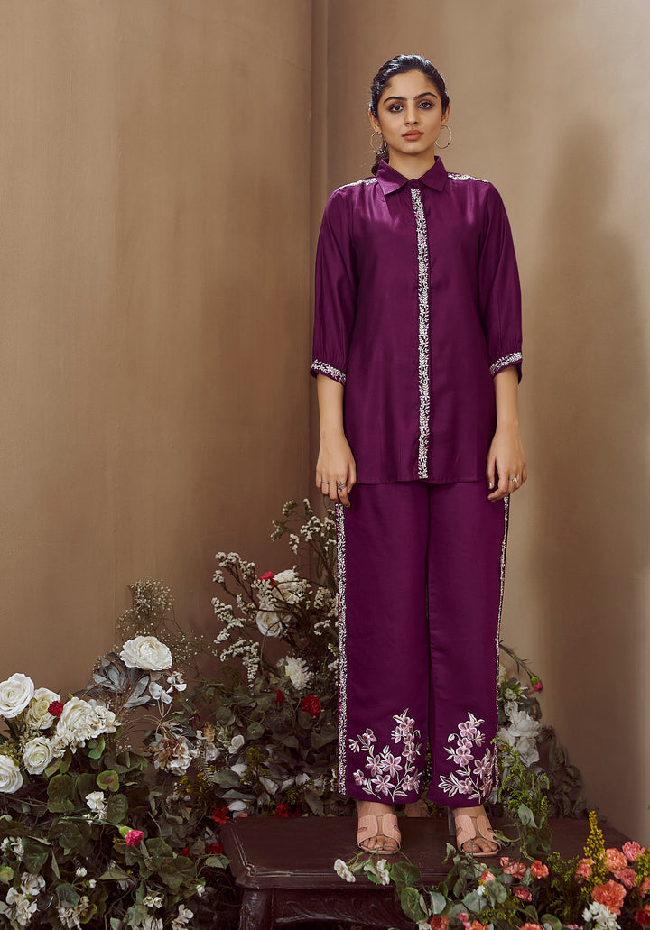 Malini Mulberry Embroidered Co-ord Set