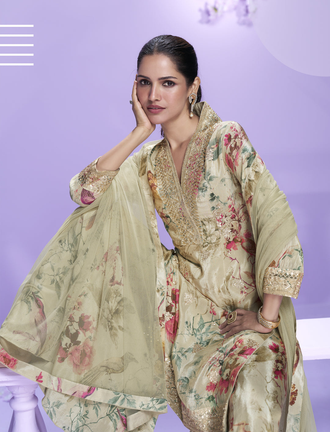 Tarkash Honey Full Work Suit Set