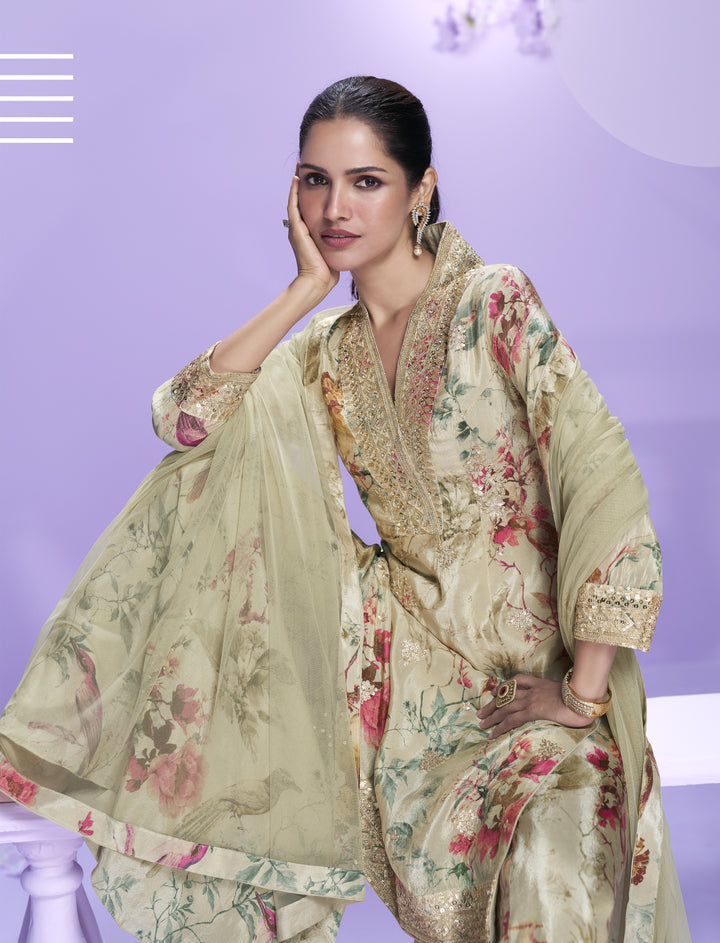 Tarkash Honey Full Work Suit Set