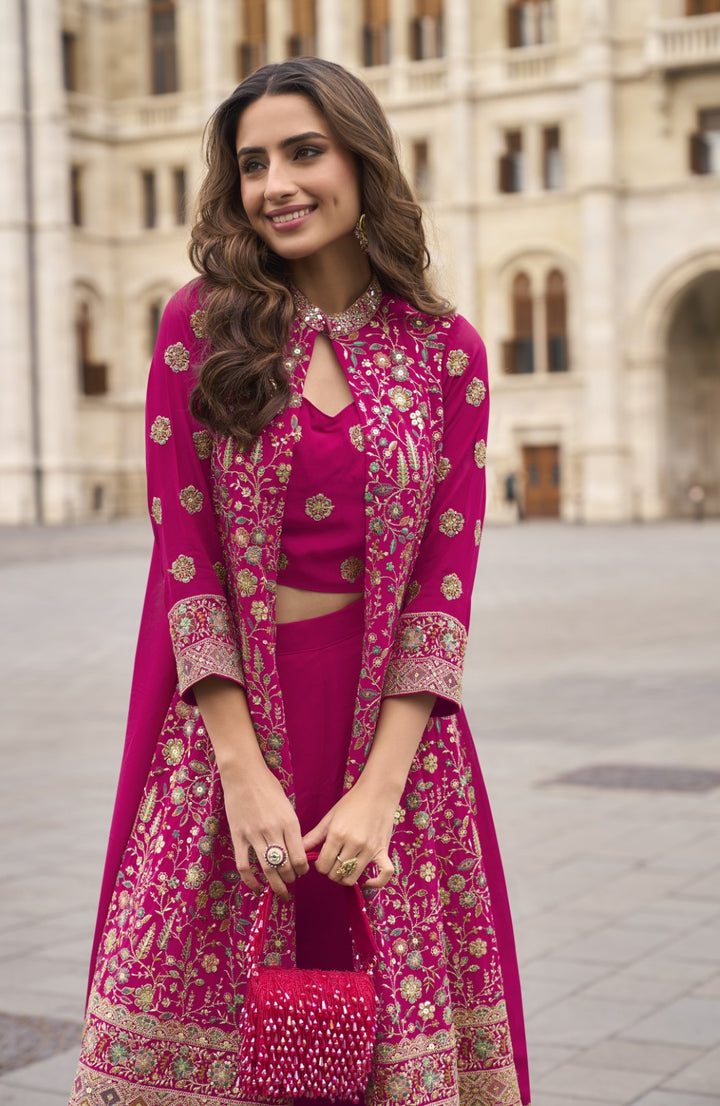 Amulya Mulberry full work fusion 3 pc set