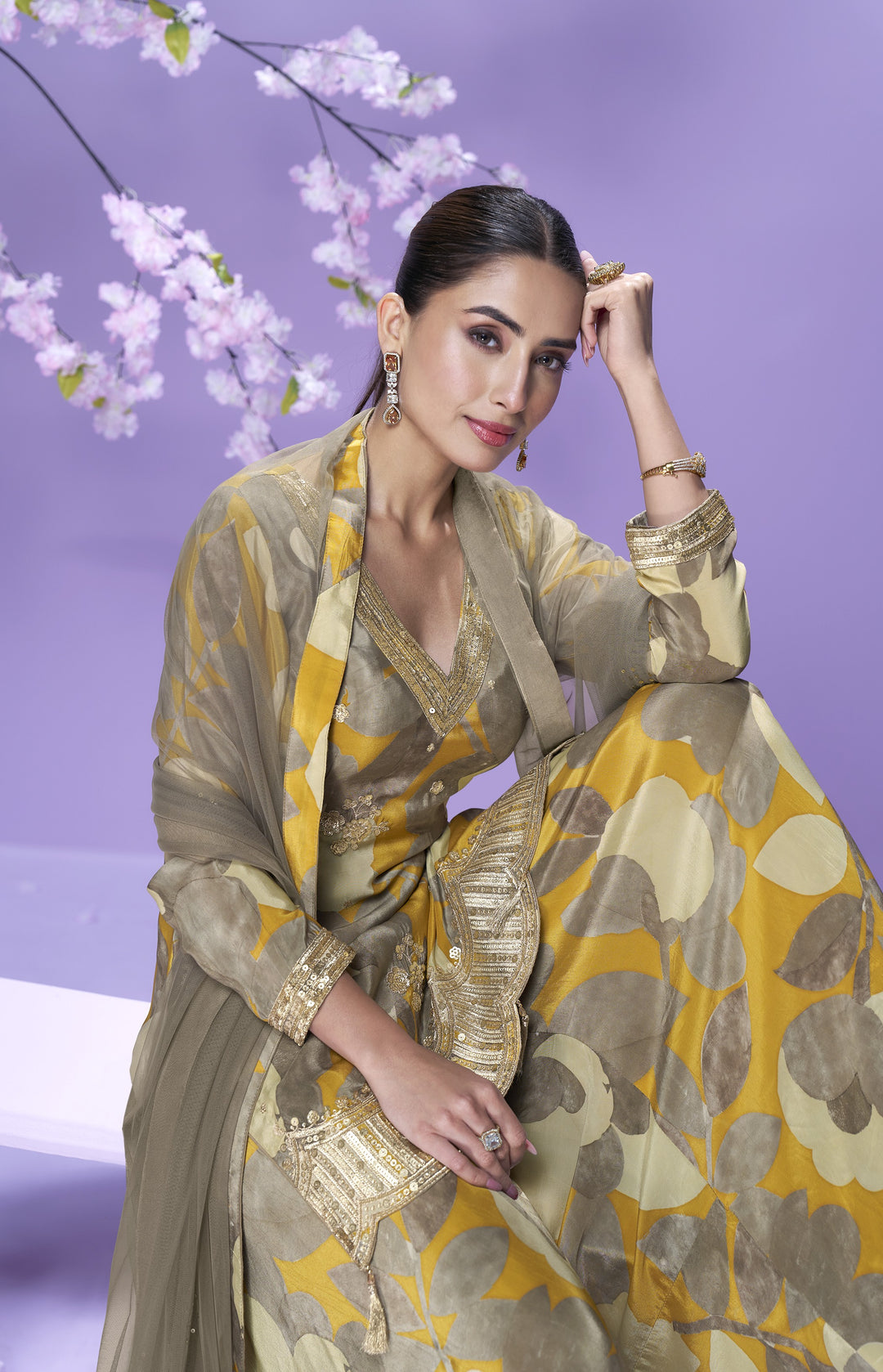 Tarkash castor Full work sharara set