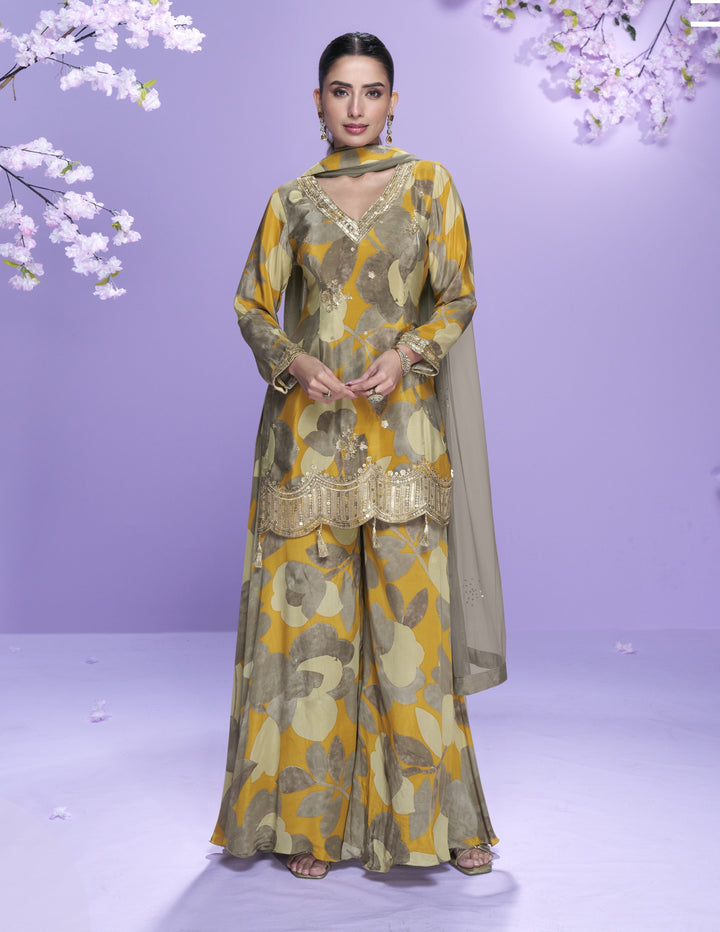 Tarkash castor Full work sharara set