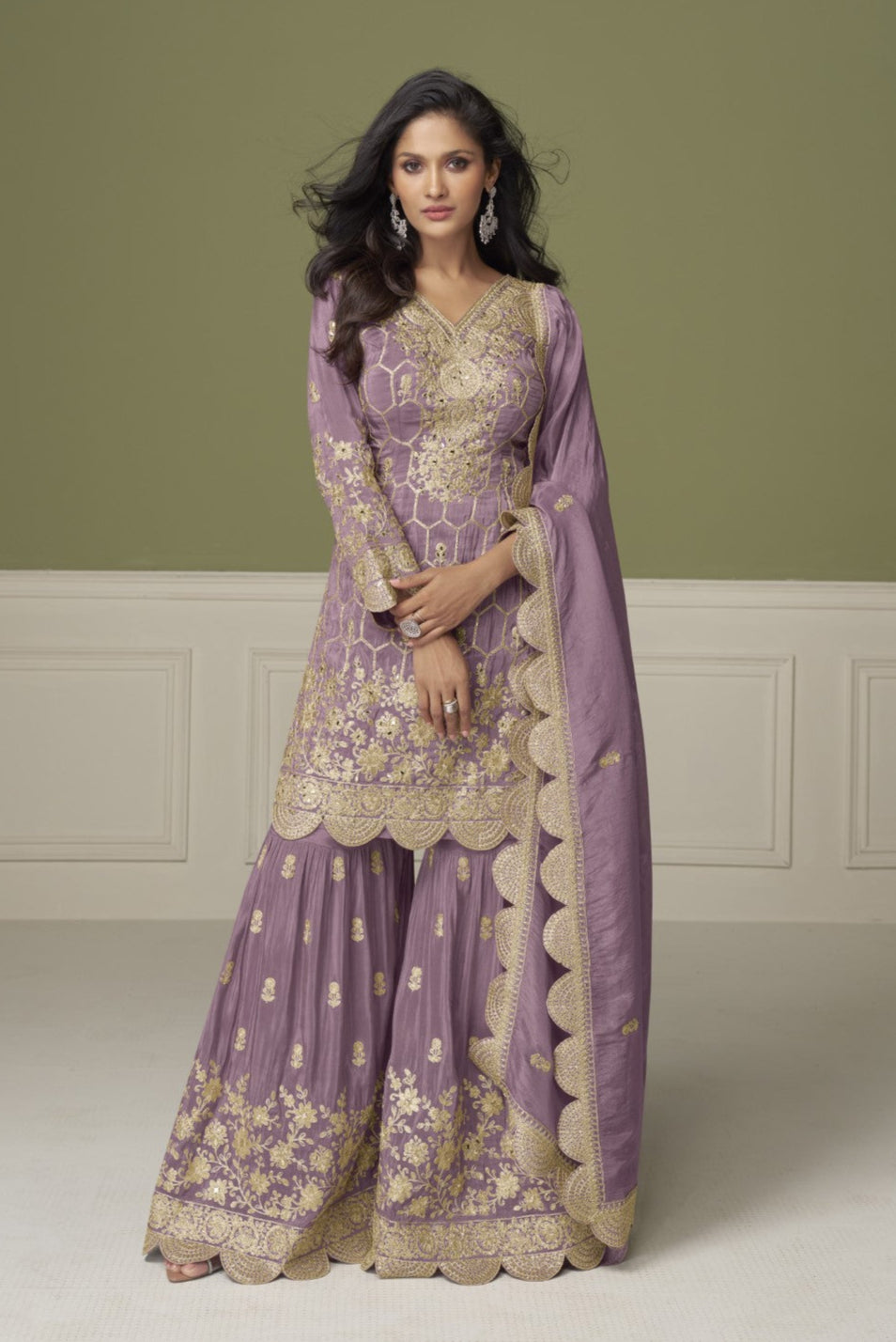 Imli Falcon full work gharara suit set