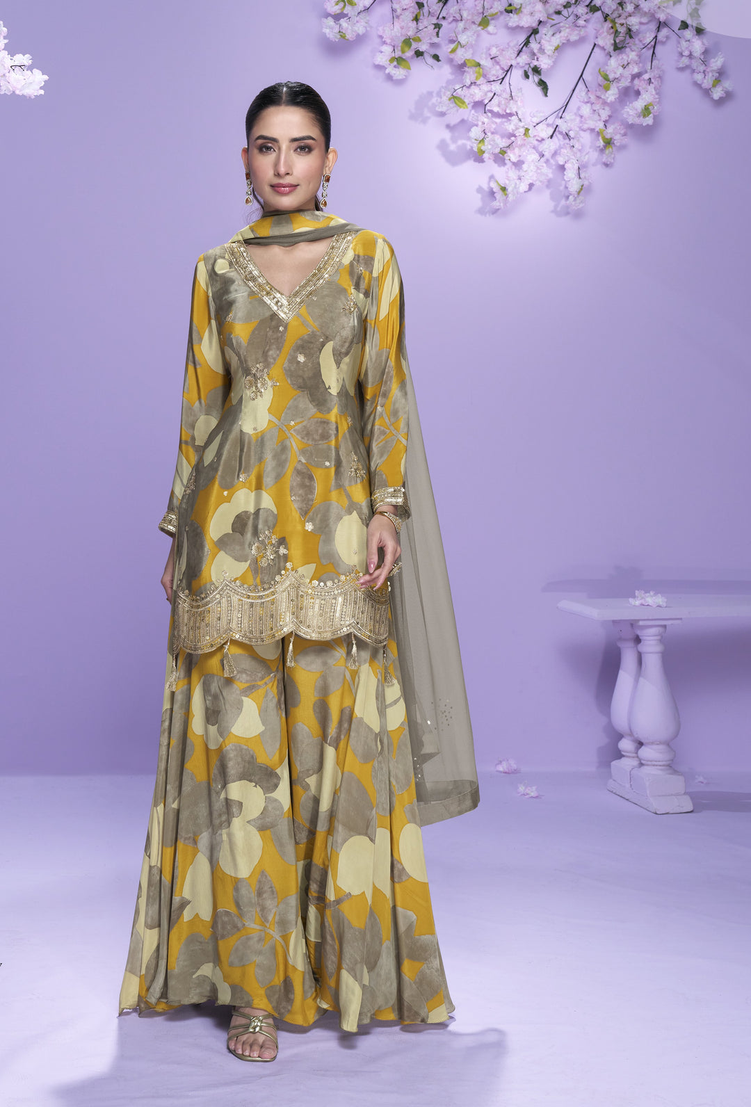 Tarkash castor Full work sharara set