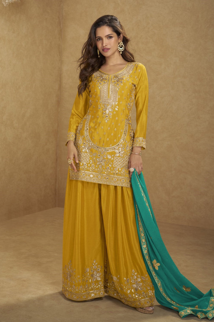 Imli marigold full work suit set