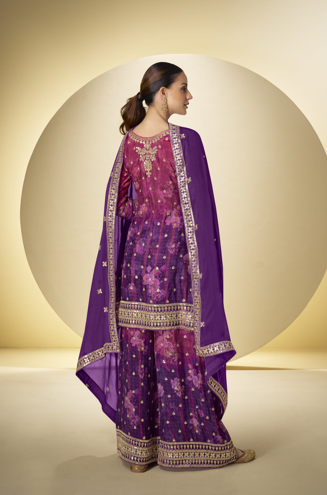 Ishwari orchid full work sharara set