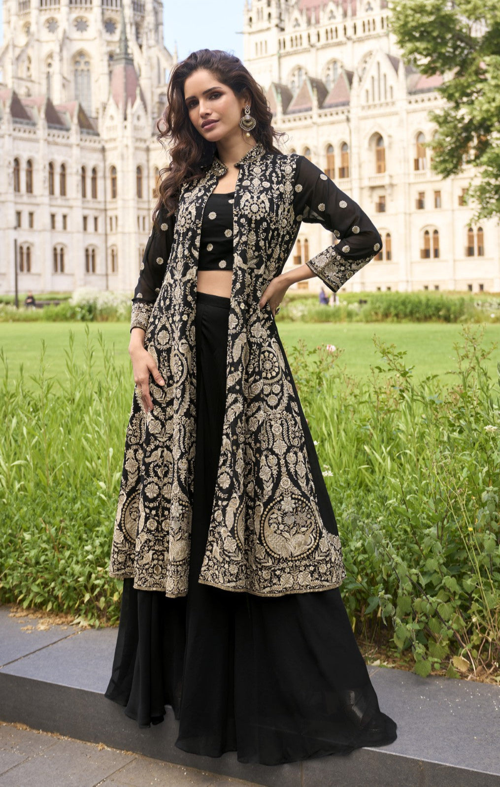 Amulya onyx full work fusion 3 pc set