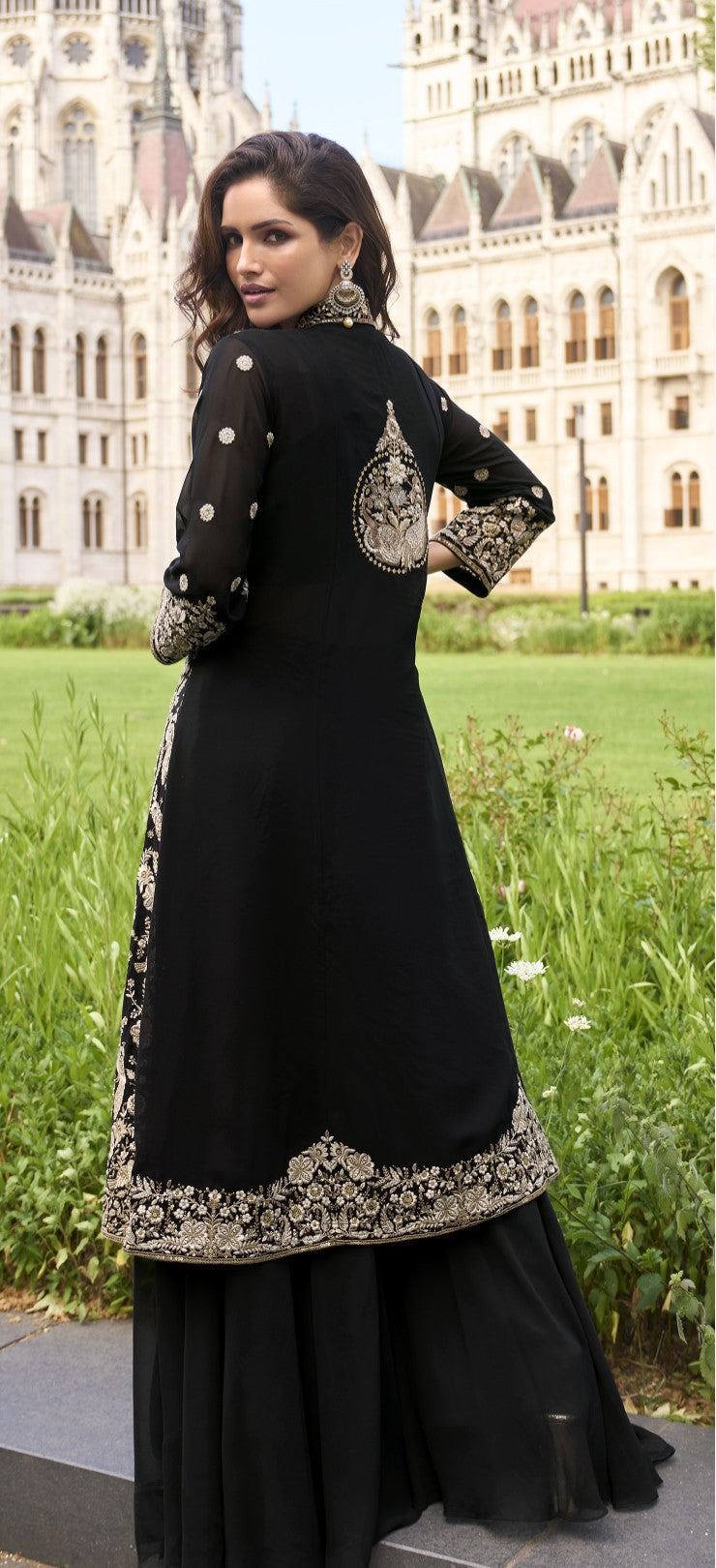 Amulya onyx full work fusion 3 pc set