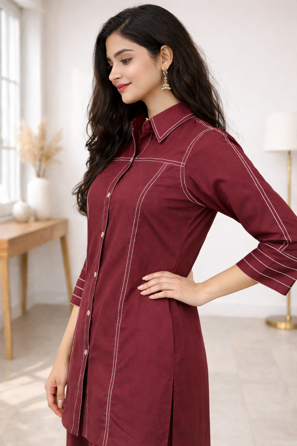 Akshara Merlot Cotton Co-ord Set