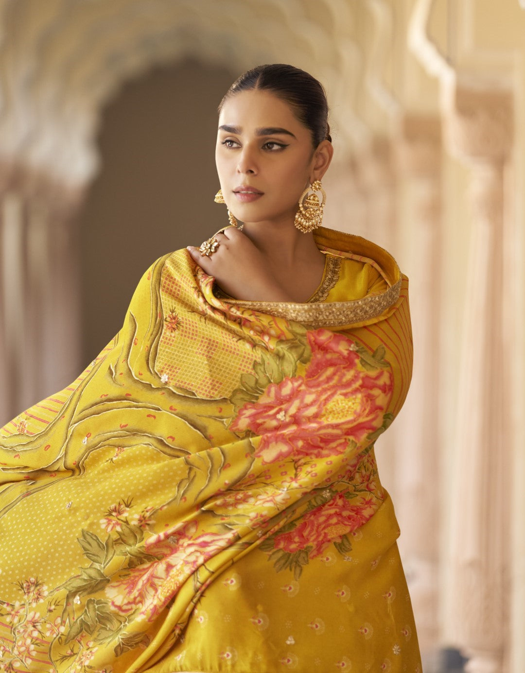 Umaira Canary full work gharara suit set