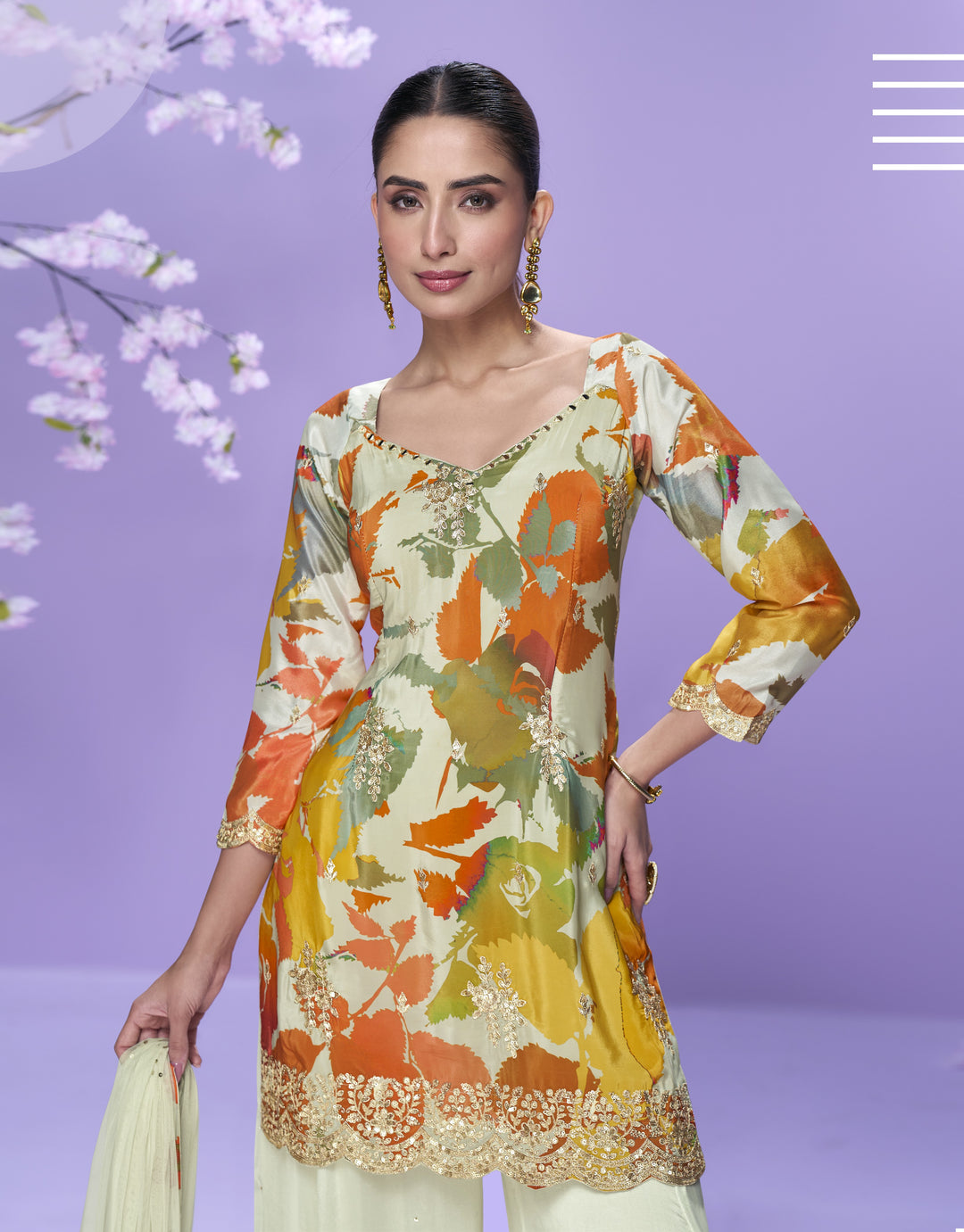 Tarkash Apricot Full work sharara set