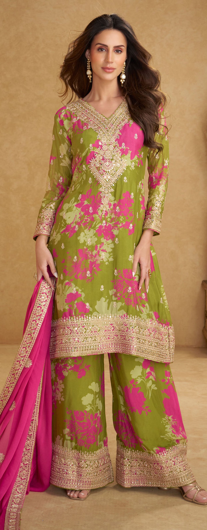 Darpan rose full work suit set