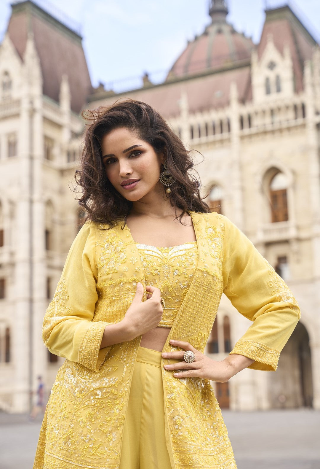 Amulya Sunrise full work fusion 3 pc set