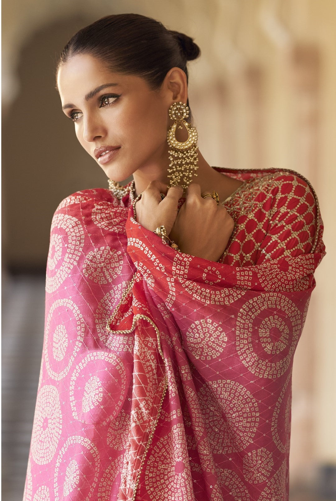 Umaira Crimson full work gharara suit set