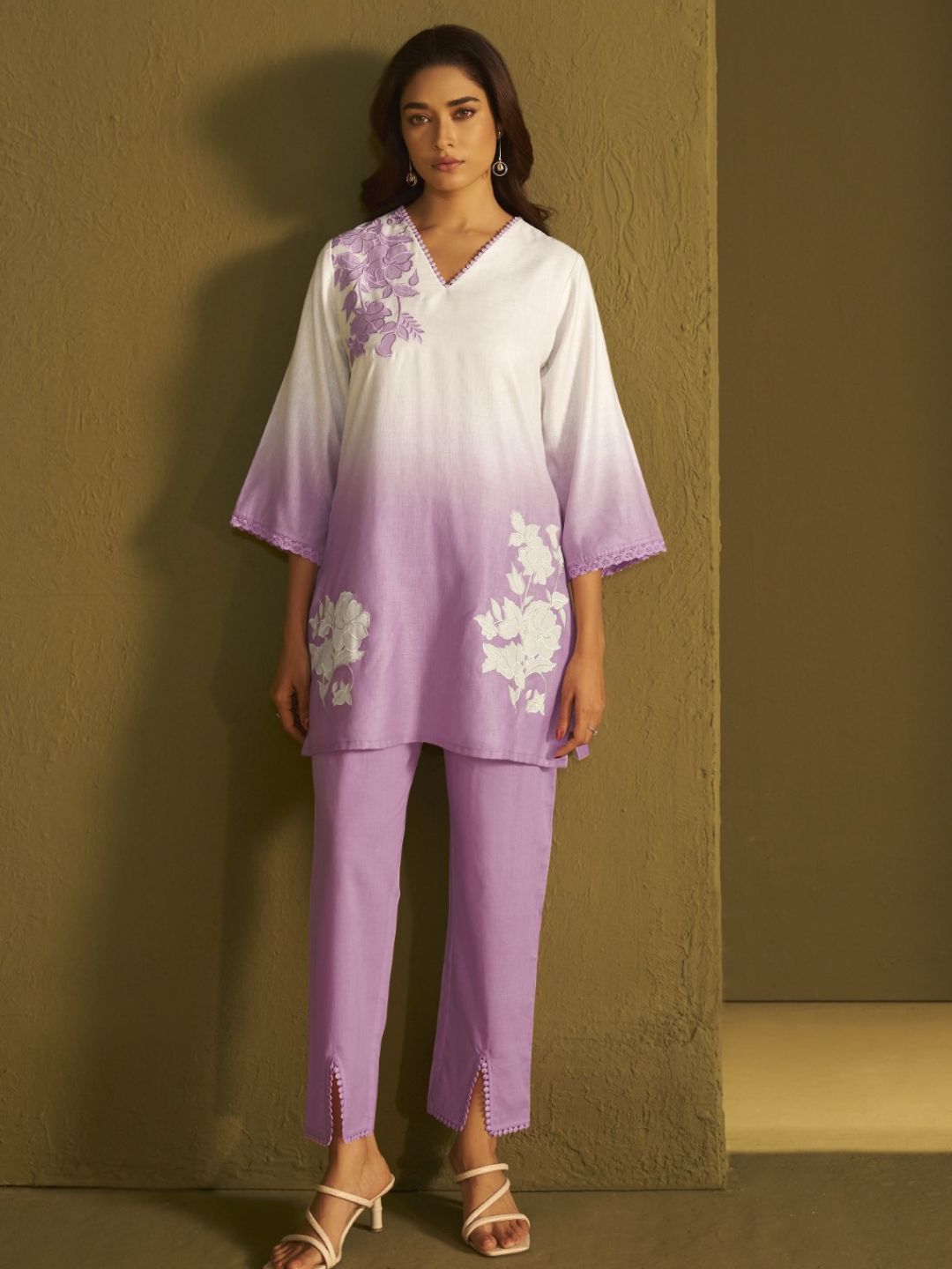 Itrh periwinkle applique co-ord set