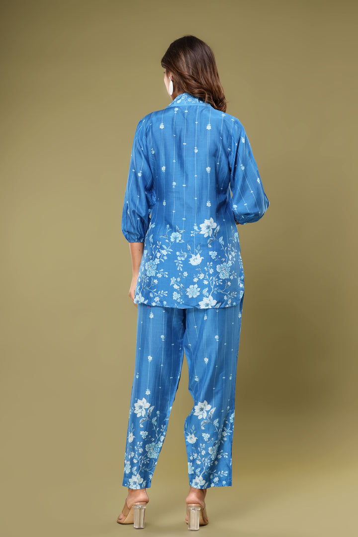 Roshni Indigo Muslin Co-ord Set