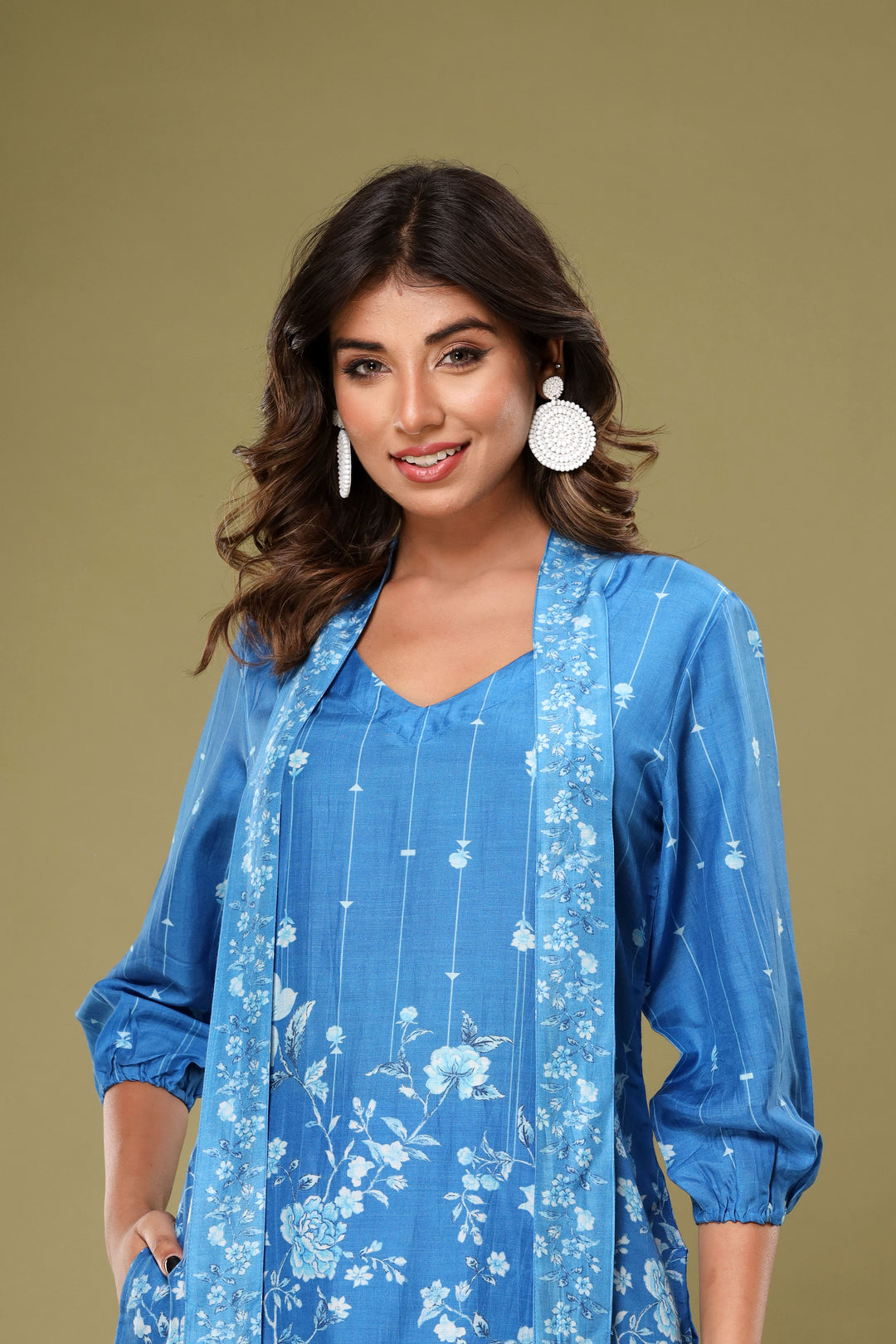 Roshni Indigo Muslin Co-ord Set