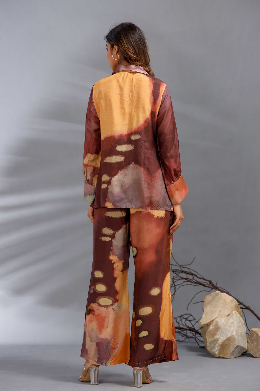 Kanan Brown Abstract Muslin Co-ord Set