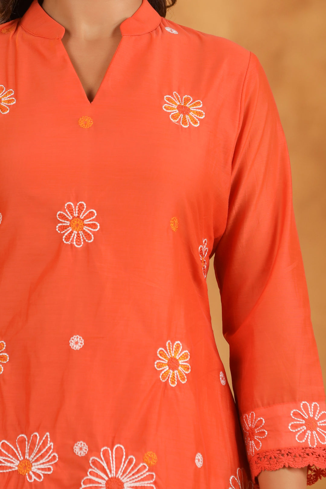 Hardik oranges embroidery co-ord Set