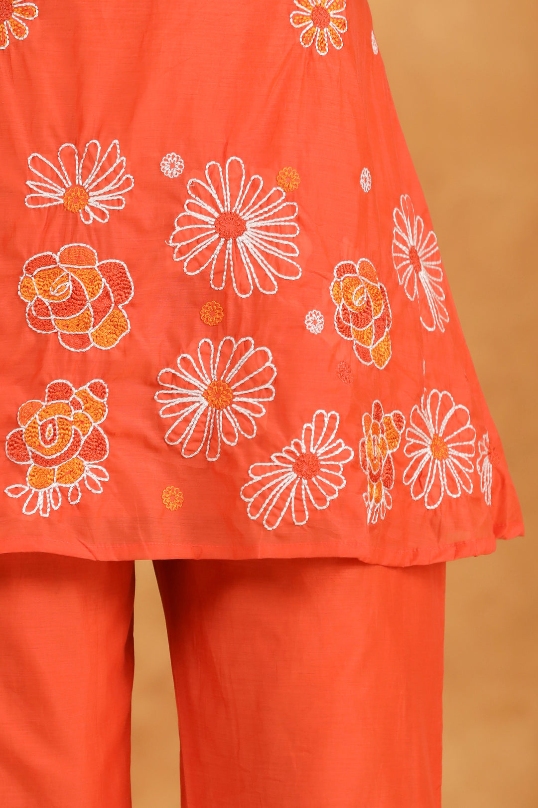 Hardik oranges embroidery co-ord Set