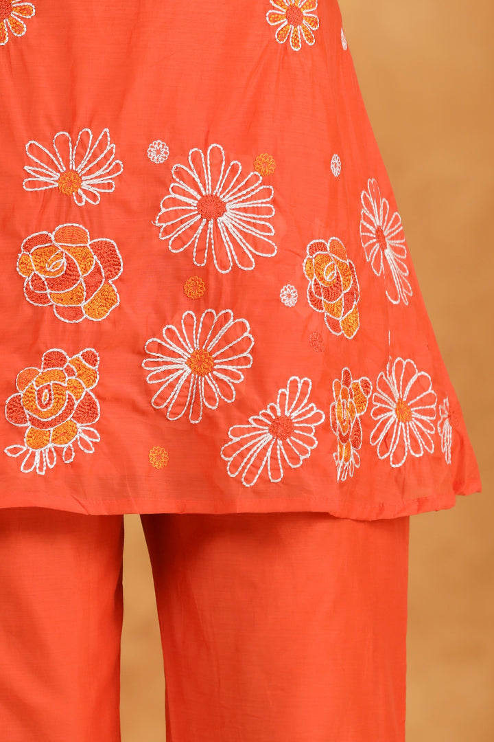 Hardik oranges embroidery co-ord Set
