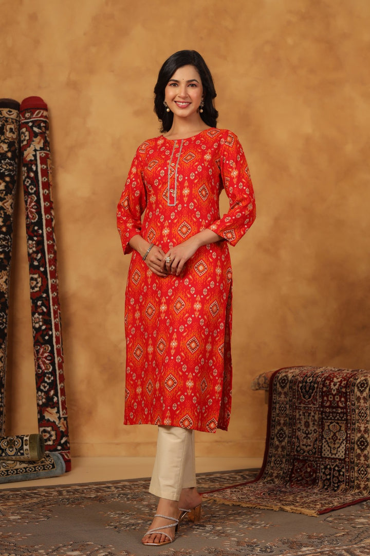 Varisha Lava Printed Work Kurti