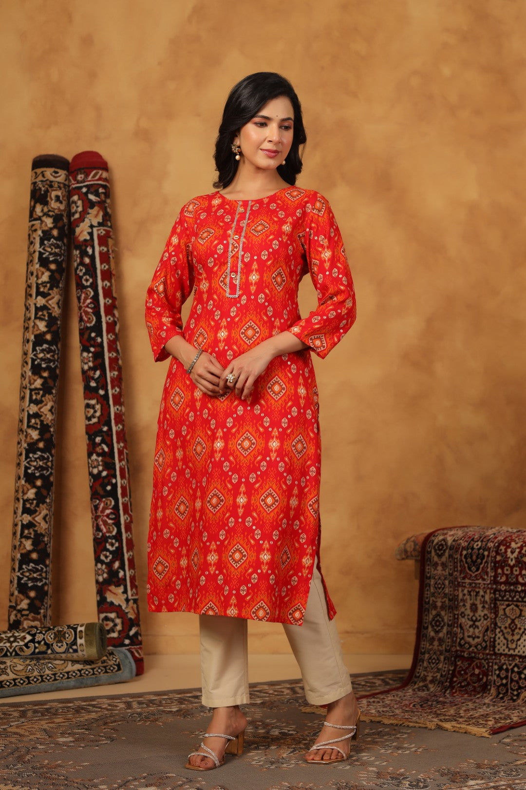 Varisha Lava Printed Work Kurti