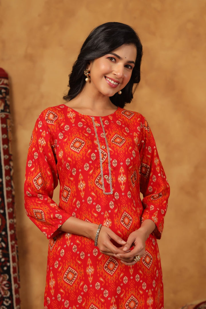 Varisha Lava Printed Work Kurti