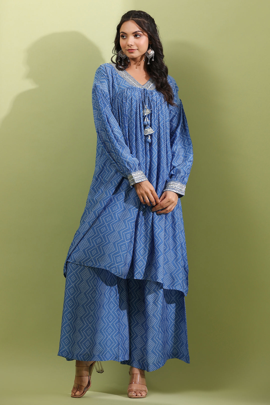 Darly Azure Muslin Work Kurta Pant Set