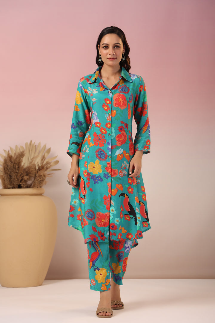 Dhwani Pine Digital Print Co-ord Set