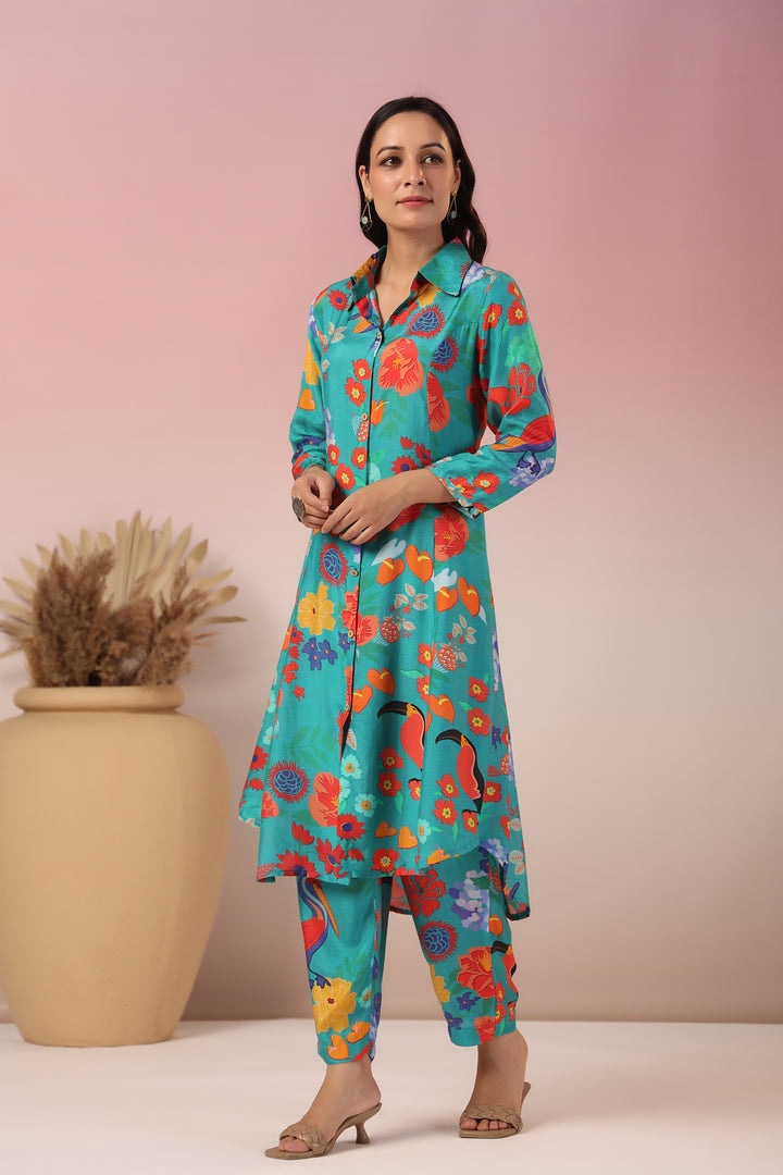 Dhwani Pine Digital Print Co-ord Set