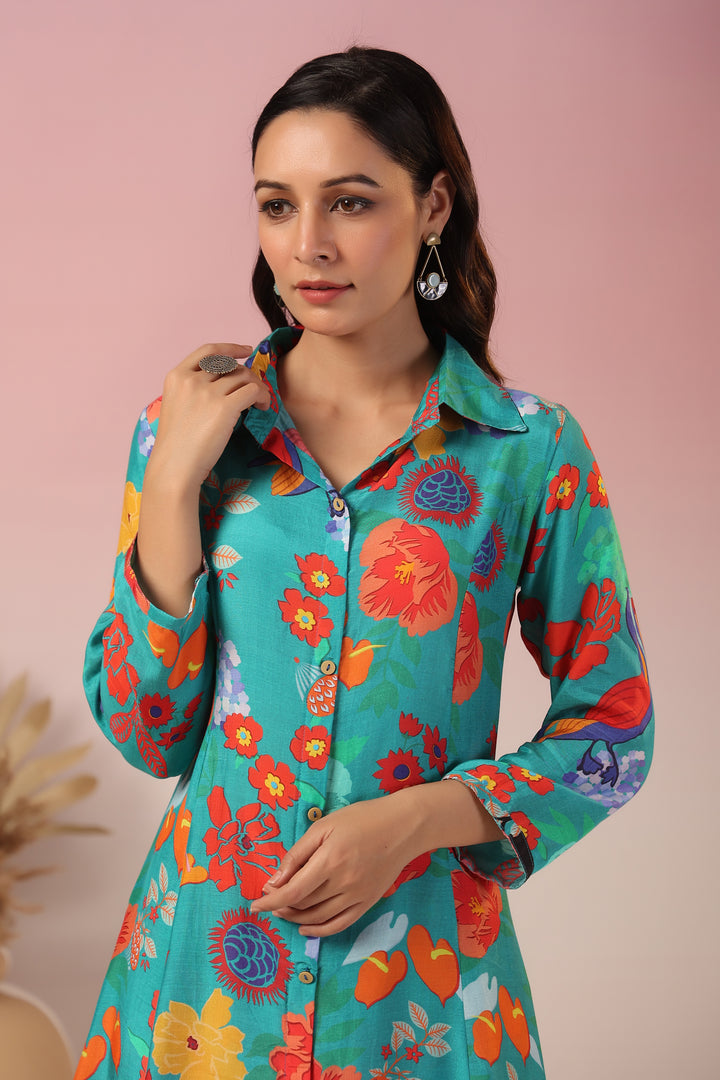 Dhwani Pine Digital Print Co-ord Set