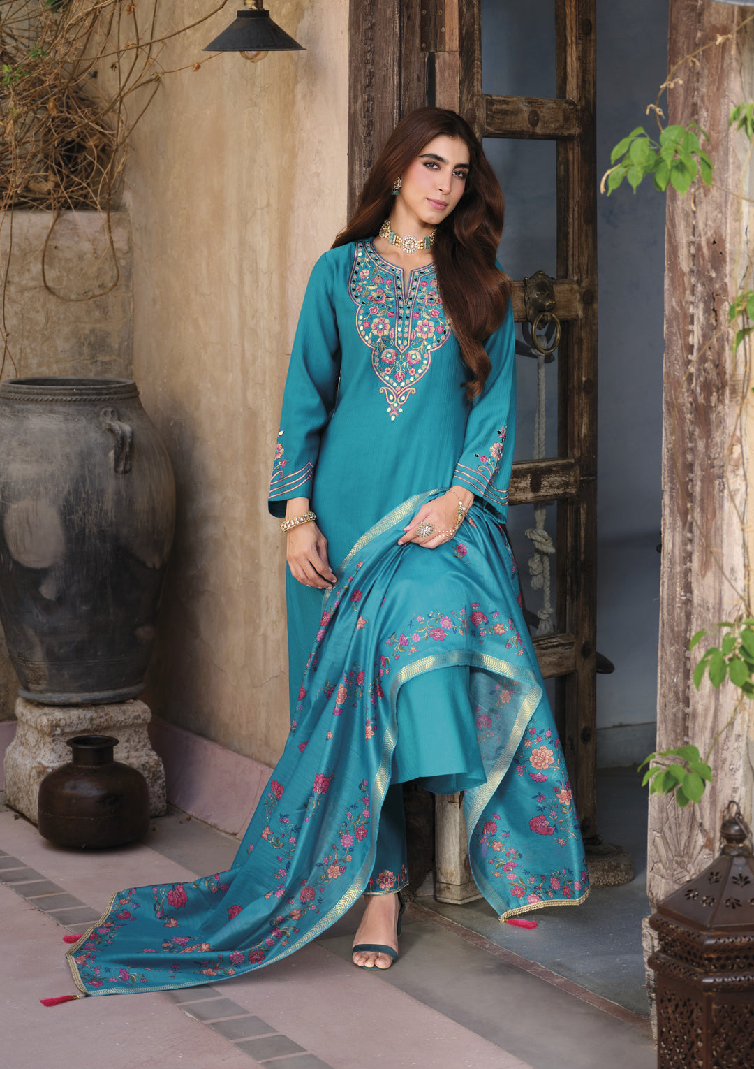 Falaknama Peacock Full work suit set