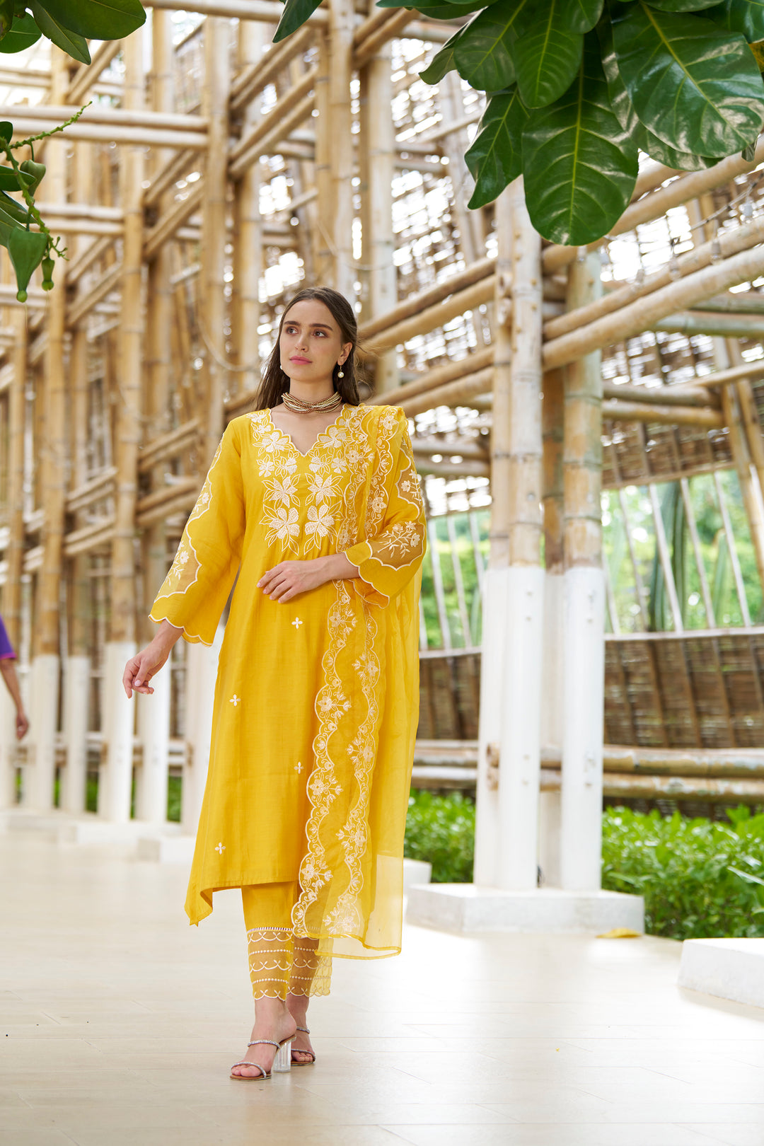 NAVJOT SUNFLOWER EMBROIDERY SUIT SET